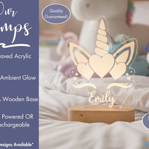 Custom Unicorn LED Night Light – Fun and Magical Kids’ Room Decor - Picture 3 of 8